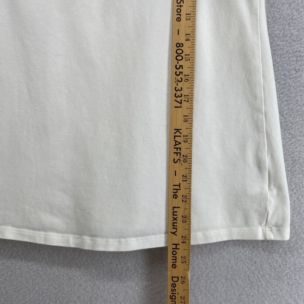 EILEEN FISHER Top S Stretch Organic Cotton Tank Racerback Shelf Bra White USA - Picture 10 of 11